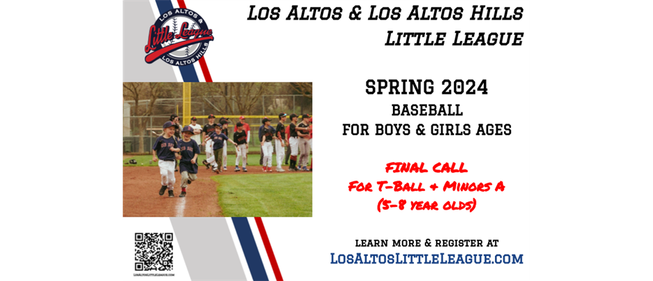 Last Call for T-Ball & Minors A registration!