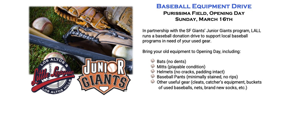 Bring your old equipment to Opening Day!